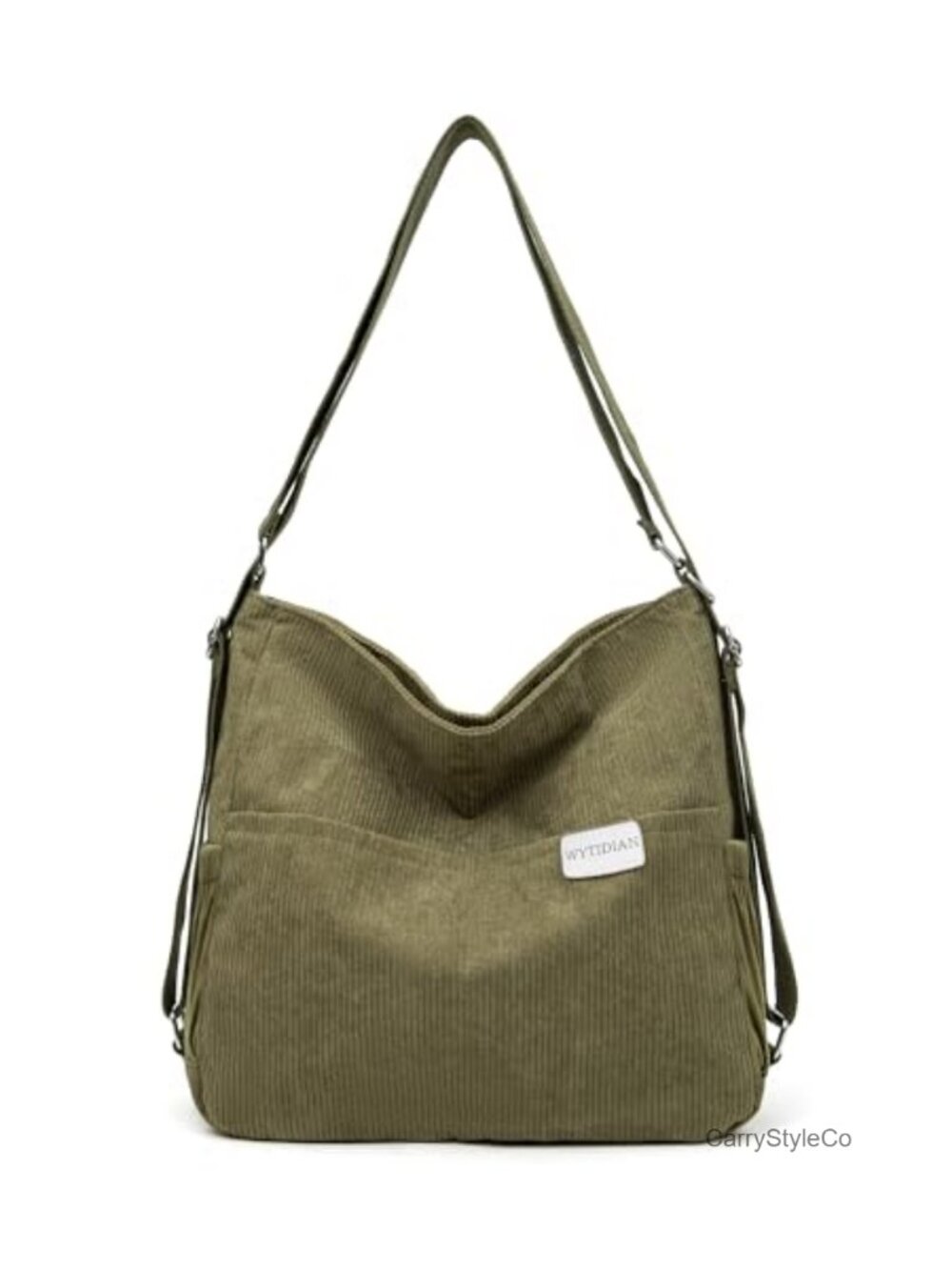 Corduroy Tote Backpack Crossbody Shoulder Bag Multi Pocket Travel